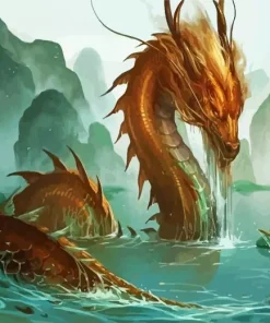 Brown Chinese Dragon Diamond Painting