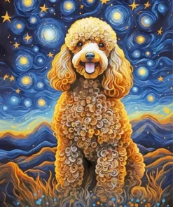 Brown Curly Poodle Diamond Painting