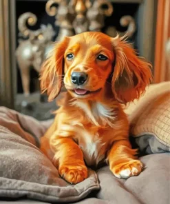 Brown Fluffy Dachshund Diamond Painting