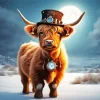 Brown Highland Calf Diamond Painting