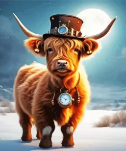 Brown Highland Calf Diamond Painting