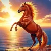 Brown Stallion Horse Diamond Painting