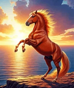 Brown Stallion Horse Diamond Painting
