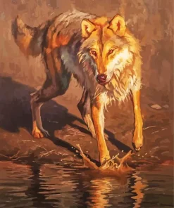 Brown Wolf Art Diamond Painting