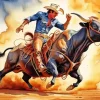 Bull Rider Art Diamond Painting