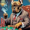 Bulldog Playing Poker Diamond Painting
