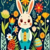 Bunny Folk Art Diamond Painting
