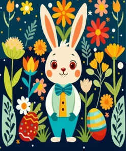 Bunny Folk Art Diamond Painting