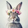 Bunny With Flower Crown Diamond Painting