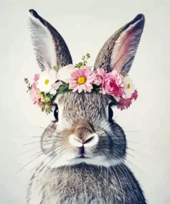Bunny With Flower Crown Diamond Painting