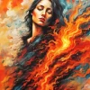 Burning Woman Art Diamond Painting