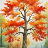 Burnt Orange Tree Diamond Painting