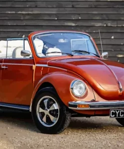 Burnt Orange Vw Beetle Diamond Painting