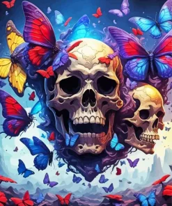 Butterflies And Skulls Diamond Painting