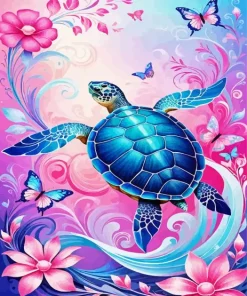 Butterflies And Turtle Diamond Painting