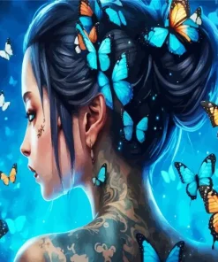 Butterflies Girl Diamond Painting