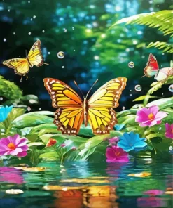 Butterflies Landscape Diamond Painting