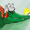 Butterflies On Alligator Art Diamond Painting