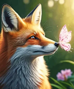 Butterfly And Fox Diamond Painting