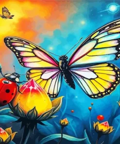 Butterfly And Ladybug Diamond Painting