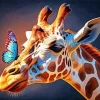 Butterfly Giraffe Diamond Painting