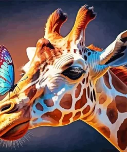 Butterfly Giraffe Diamond Painting