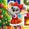 Christmas Funny Koala Diamond Painting