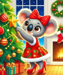Christmas Funny Koala Diamond Painting