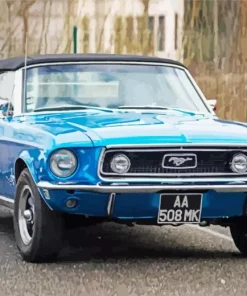 Classic Blue Ford Mustang Car Diamond Painting