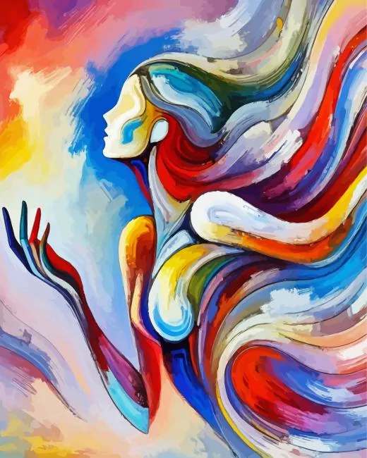 colorful abstract woman art Diamond Dotz Colorful Abstract Woman Art Diamond Painting