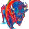 Colorful Bison Art Diamond Painting
