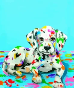 Colorful Dalmatian Dog Diamond Painting