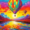 Colorful Hot Air Balloons At Sunset Diamond Painting