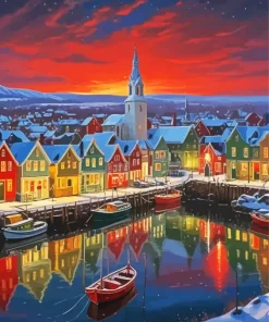 Colorful Houses In Norway Diamond Painting