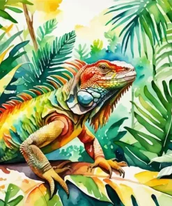 Colorful Iguana Diamond Painting