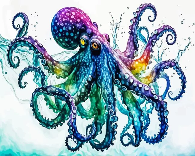 colorful octopus Diamond By Numbers Colorful Octopus Diamond Painting