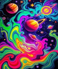 Colorful Psychedelic Space Art Diamond Painting