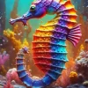 Colorful Seahorse Diamond Painting