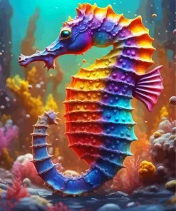 Colorful Seahorse Diamond Painting