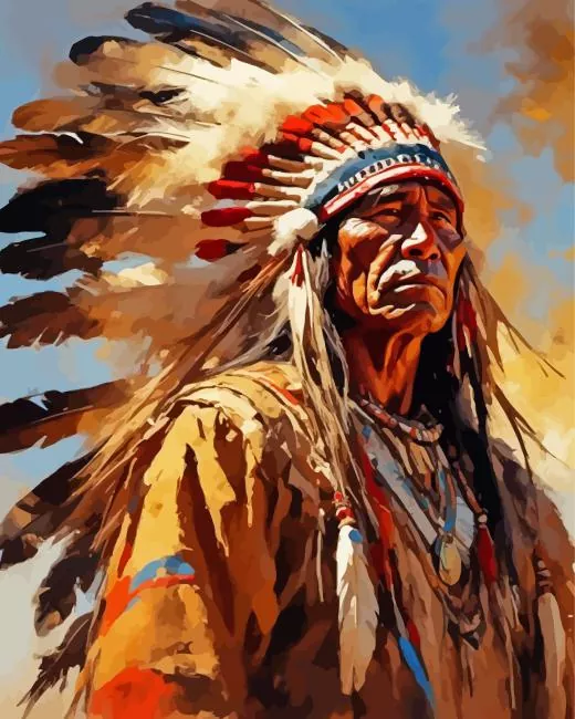 comanche native american indian cheif Diamond By Numbers Comanche Native American Indian Cheif Diamond Painting