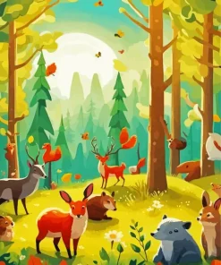 Cute Forest Animals Diamond Painting