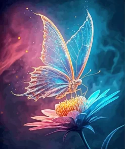 fantasy Butterfly On Flower Diamond Painting