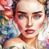 Floral Woman Art Diamond Painting
