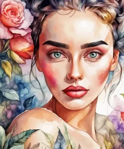 Floral Woman Art Diamond Painting