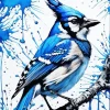 Florida Blue Jay On Branch Diamond Painting