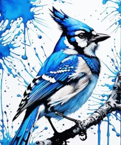 Florida Blue Jay On Branch Diamond Painting