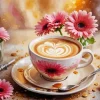 Flower And Coffee Diamond Painting