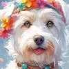 Flower Crown Puppy Diamond Painting
