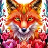 Flower Fox Art Diamond Painting