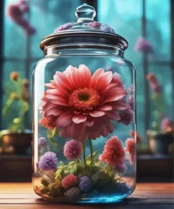 Flower In Jar Diamond Painting